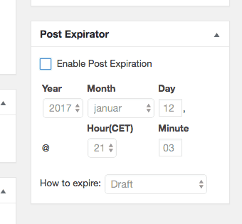 Sæt udløbsdato på indhold i WordPress