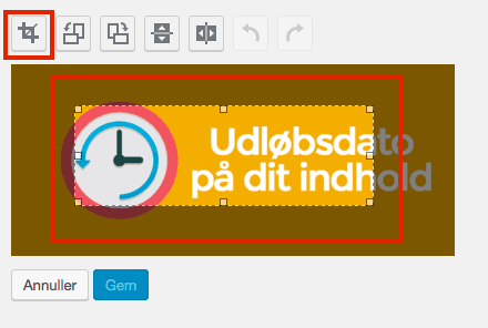 WordPress beskæring af billeder